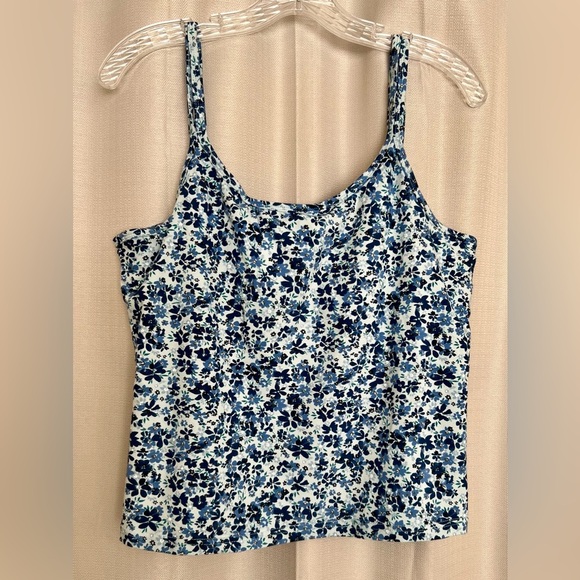 Gloria Vanderbilt Navy Floral Print Spaghetti Strap Tank Top – Size XL – NWT - Picture 1 of 5
